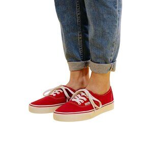 Vans Size M10 / W11.5  Unisex Red Canvas Lace-Up Sneakers Unisex  Skate Shoes